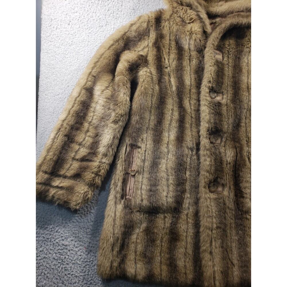 Dennis Basso Reversible Jacket Women's Medium Faux Fur Suede Button Up Coat - Picture 2 of 13